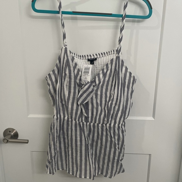NWT Torrid Plus Striped Peplum Tank - Picture 3 of 4